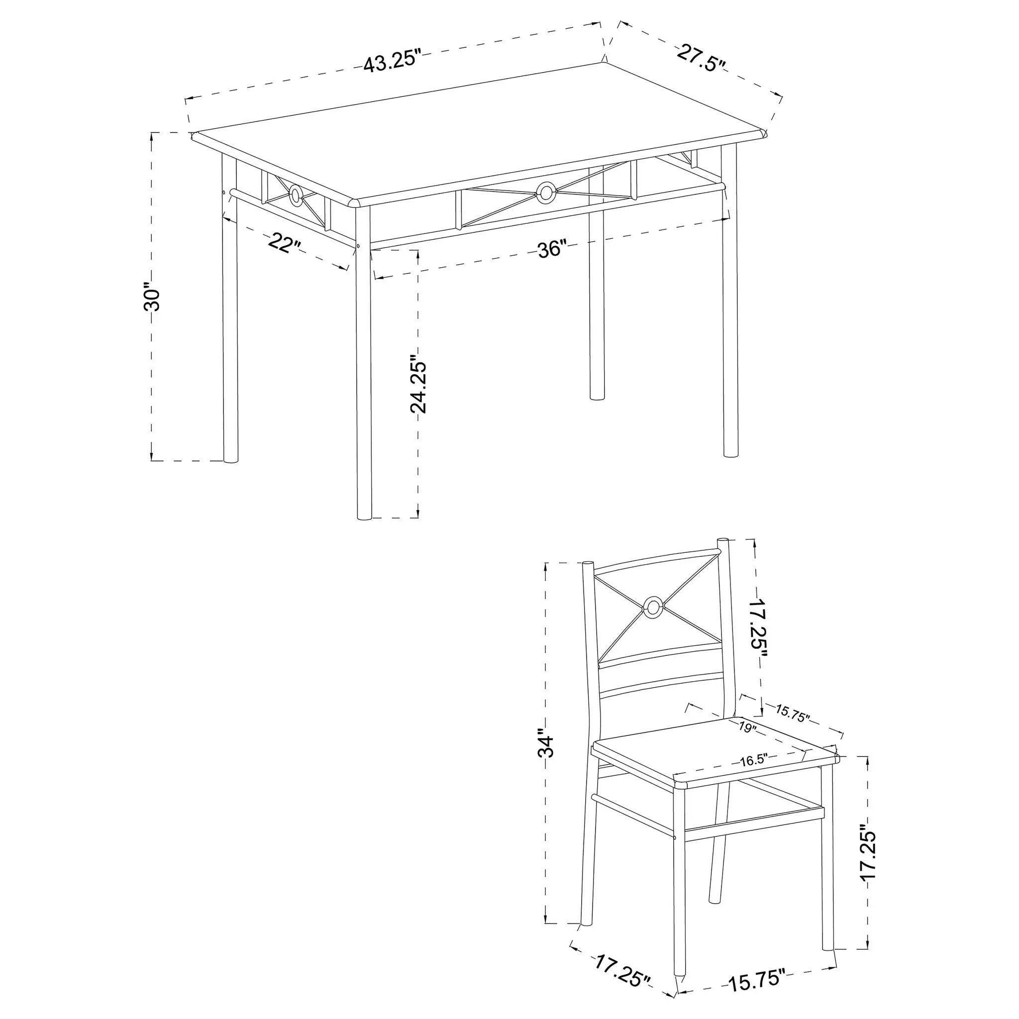 5 Piece Rectangle Dining Set With Tubing Base by HouseOfZazla
