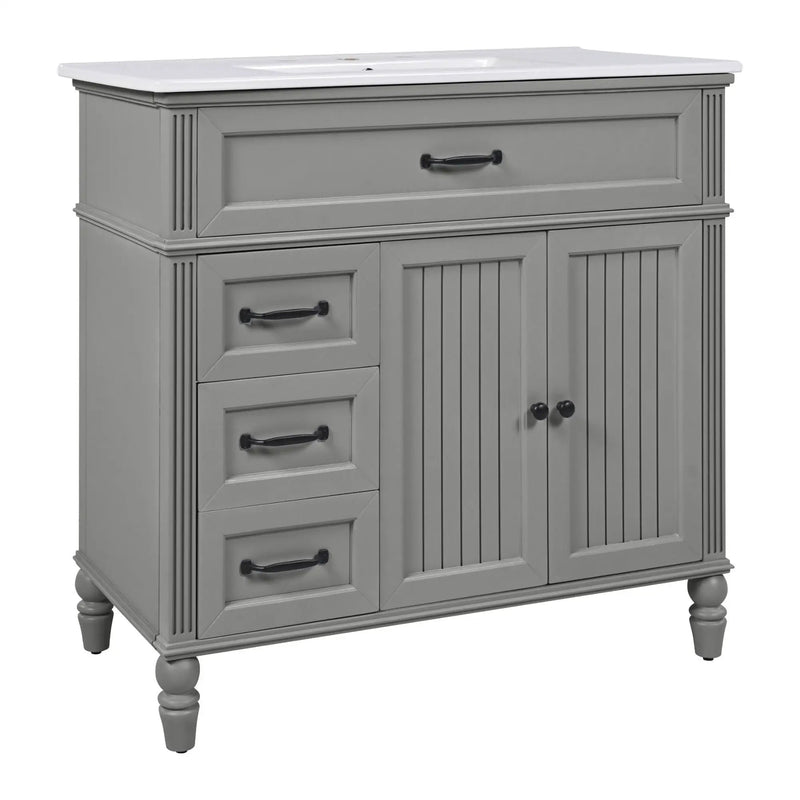 Bathroom Vanity With Sink, Freestanding Cabinet & Drawers by HouseOfZazla