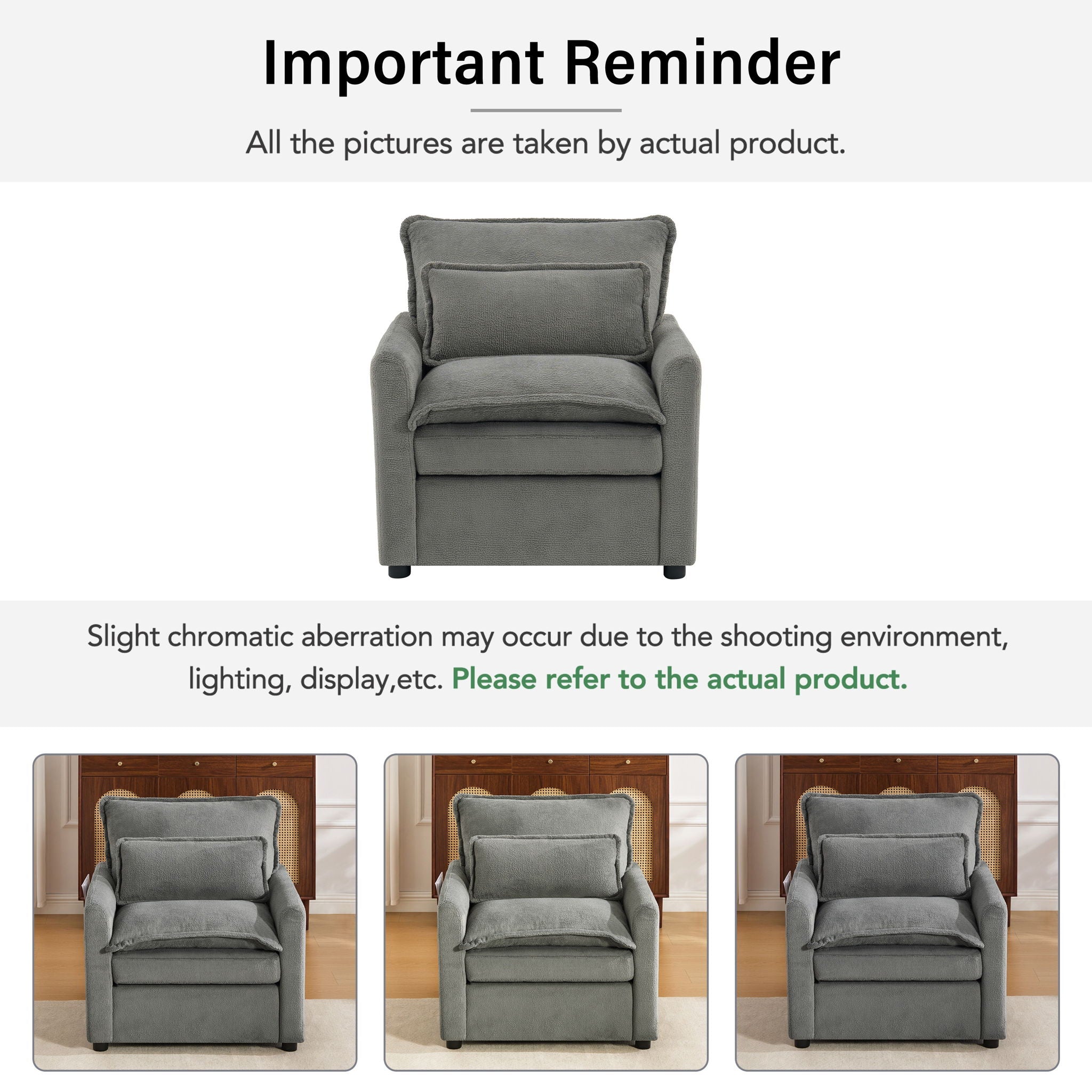 Modern Single Seat Accent Chair With Side Storage Pockets by HouseOfZazla