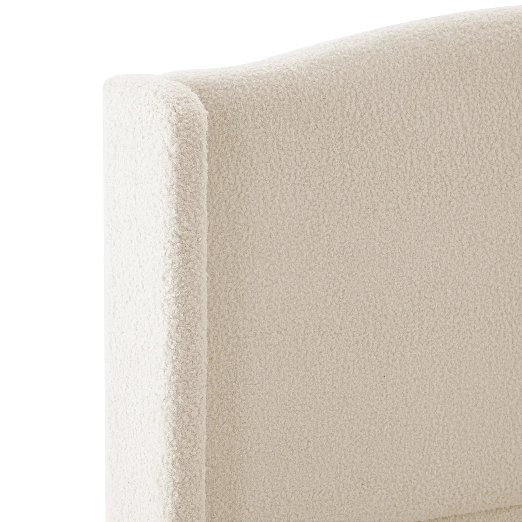 King Size Bed Frame with Upholstered Teddy Velvet Headboard by HouseOfZazla