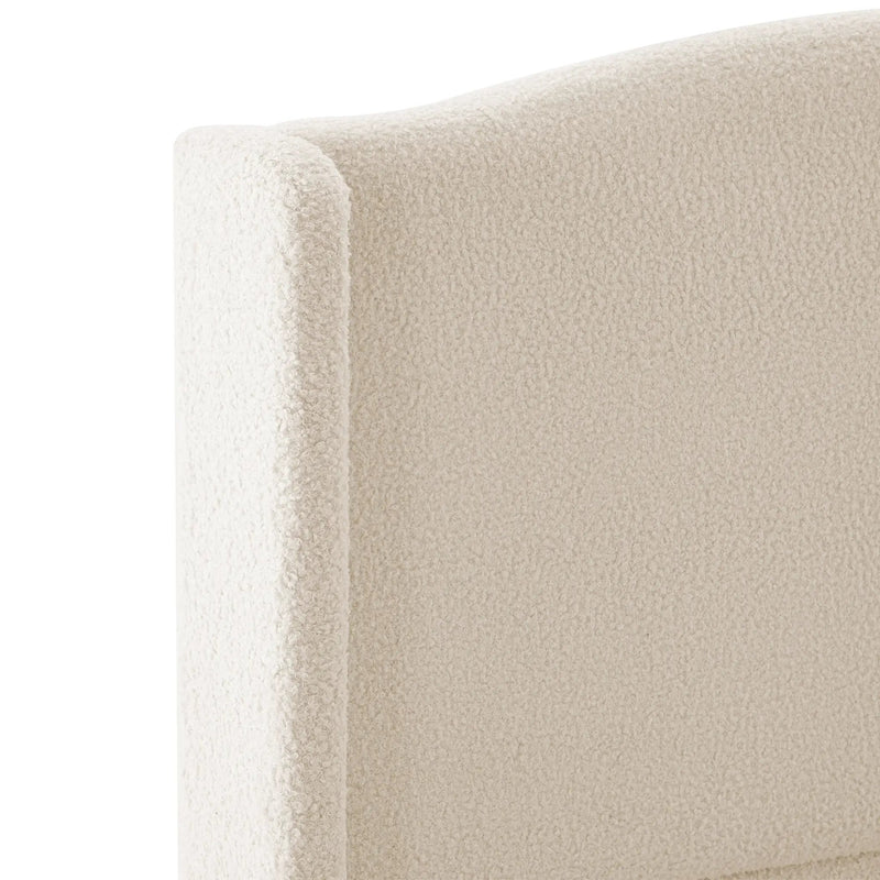 King Size Bed Frame with Upholstered Teddy Velvet Headboard by HouseOfZazla