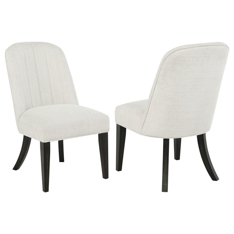 Leandro Upholstered Dining Side Chair Cream (Set of 2) by Unique Piece Furniture