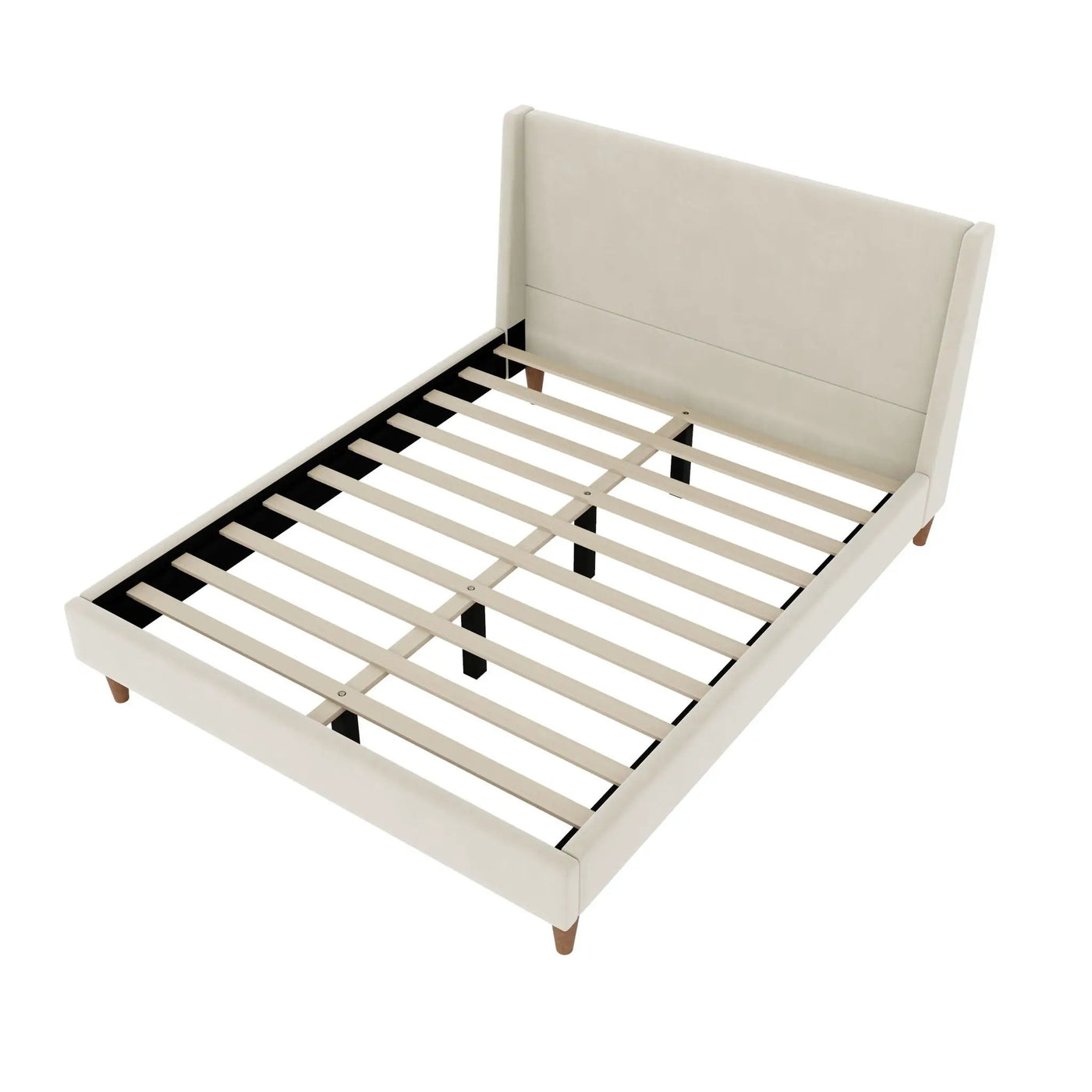 Upholstered Modern Platform Bed With Wingback Headboard by HouseOfZazla