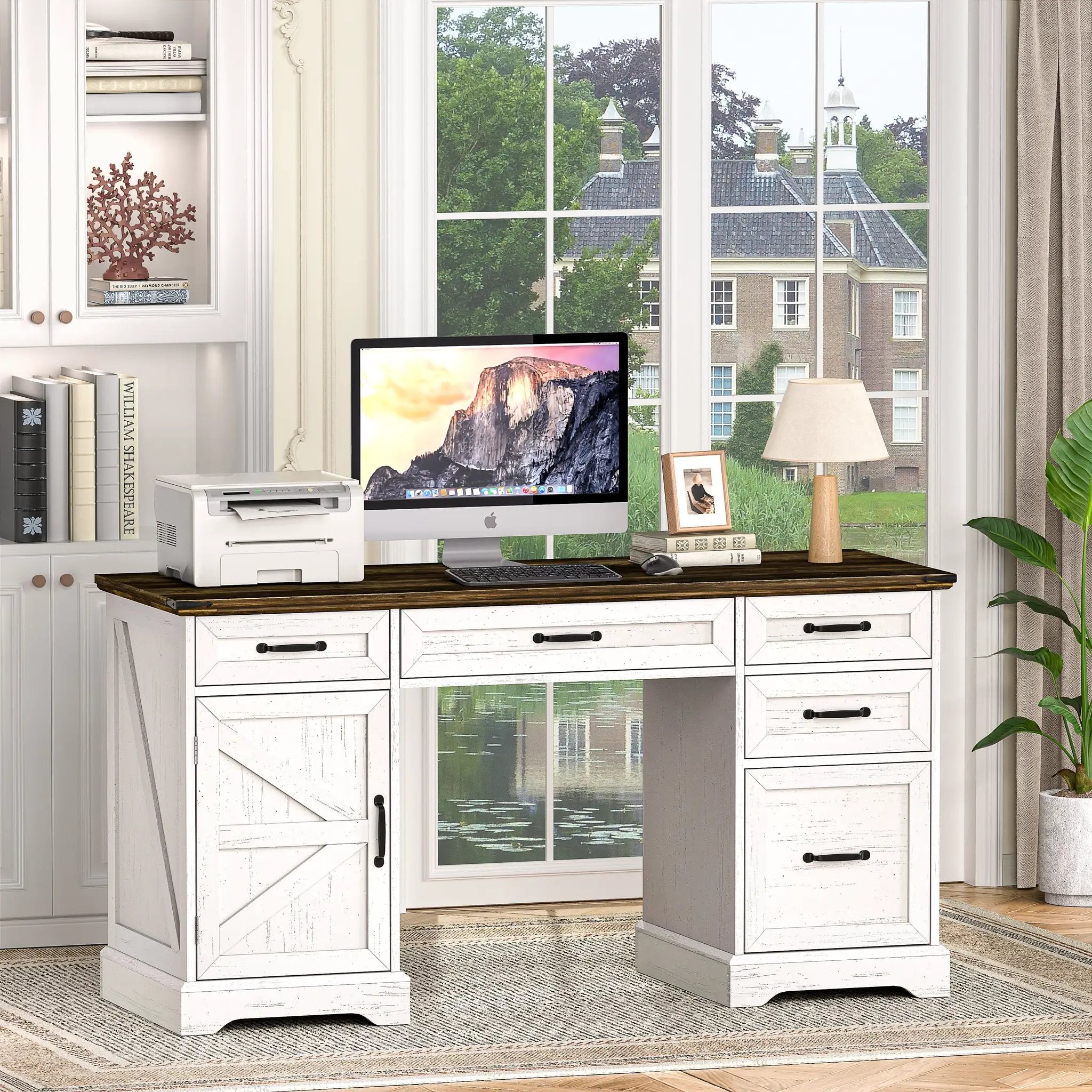 58" Farmhouse Executive Desk by HouseOfZazla