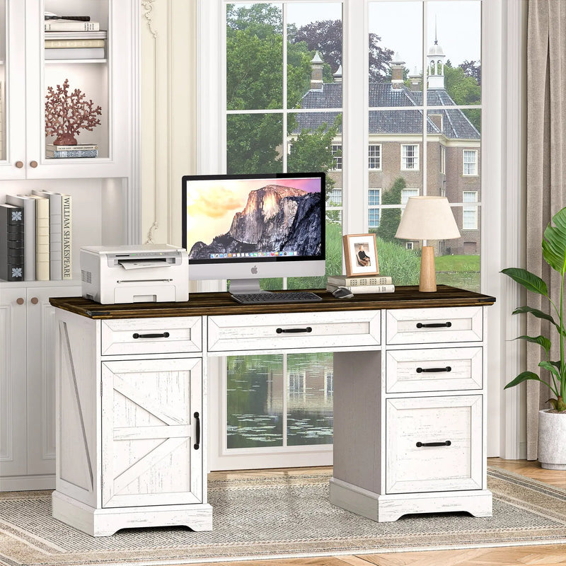 58" Farmhouse Executive Desk by HouseOfZazla