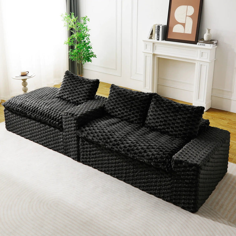 Modular Sofa, Convertible Twin Seat With Chaise Lounge by Unique Piece Furniture