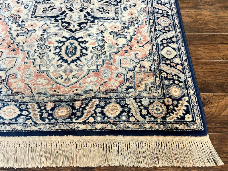 Karastan Blue Heriz Rug #748, Vintage Wool Karastan Carpet 4.3 x 6, Discontinued Original 700 Series Karastan Area Rug by Jewel Rugs