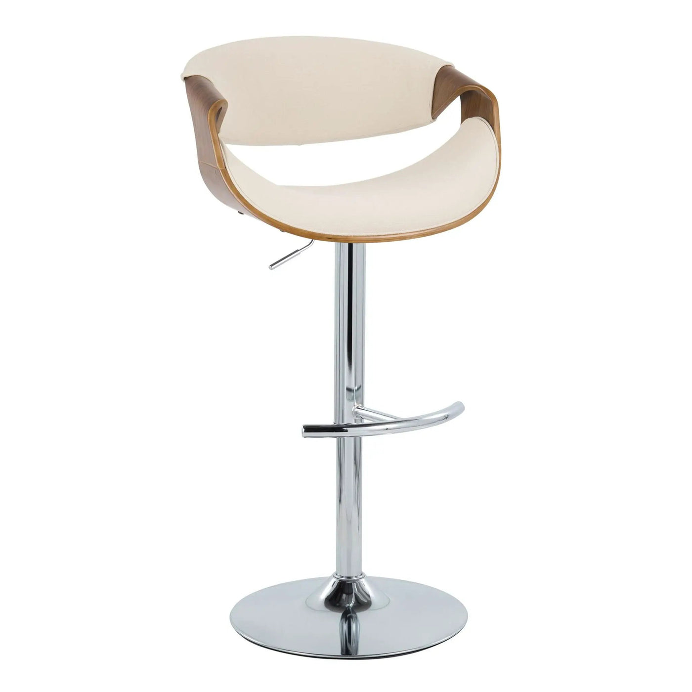 Curvo - Mid Century Modern Adjustable Barstool With Swivel With Rounded T Footrest (Set of 2) by HouseOfZazla