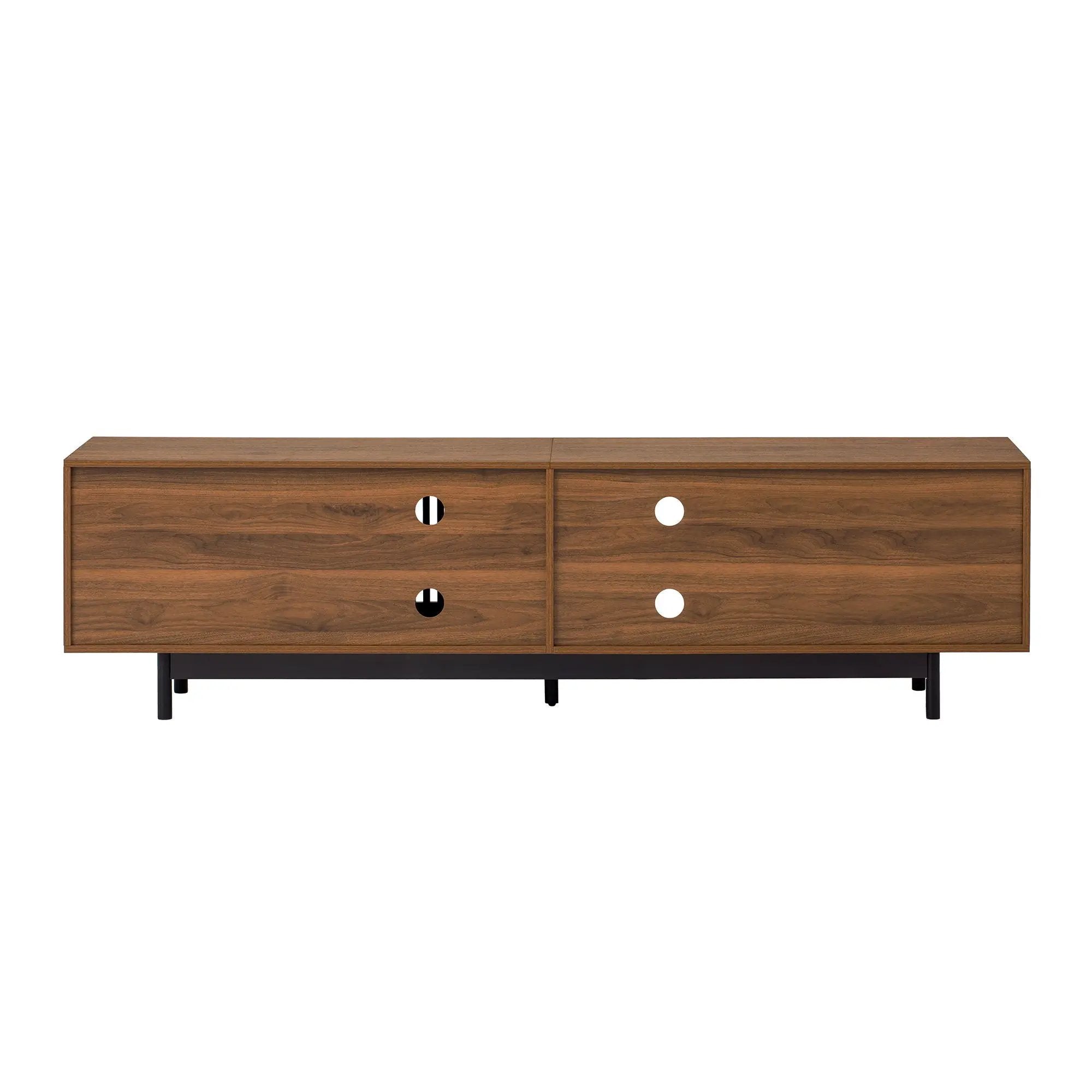 78" TV Stand For TVs Up To 85" Entertainment Center With Deep Drawers & Cable Management, Soft Closing Hinges - Walnut by HouseOfZazla