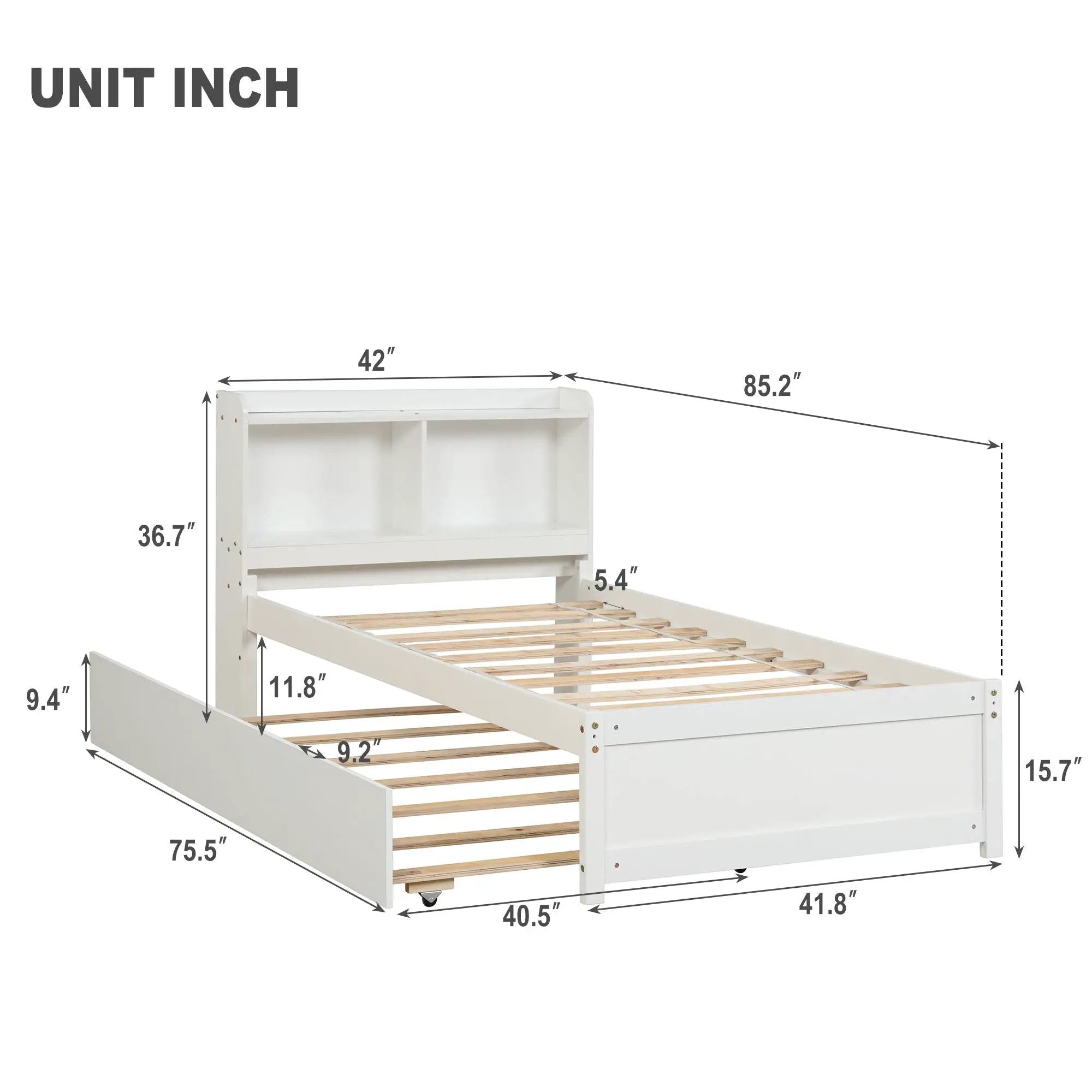 Twin Bed With Trundle, Bookcase by Unique Piece Furniture