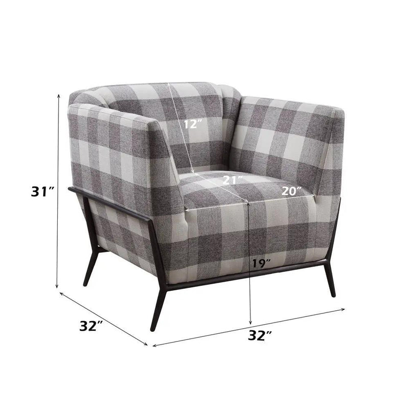 Niamey II - Accent Chair - Pattern Fabric & Metal Frame Black by Unique Piece Furniture