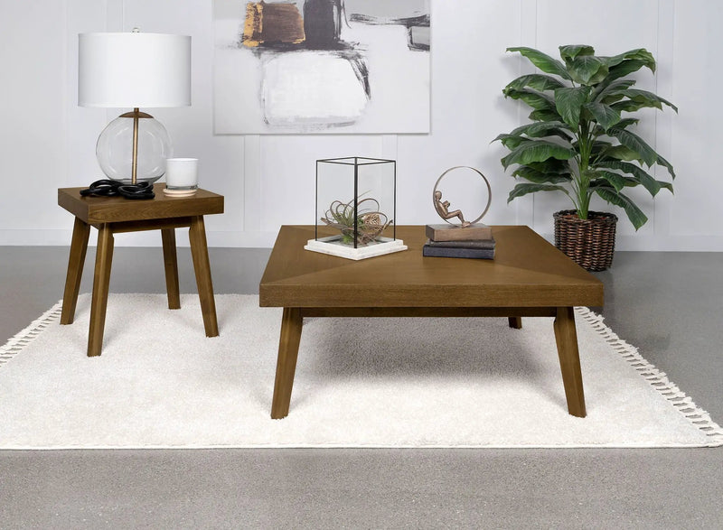 Westerly Square Wood Side End Table Walnut Brown by Unique Piece Furniture