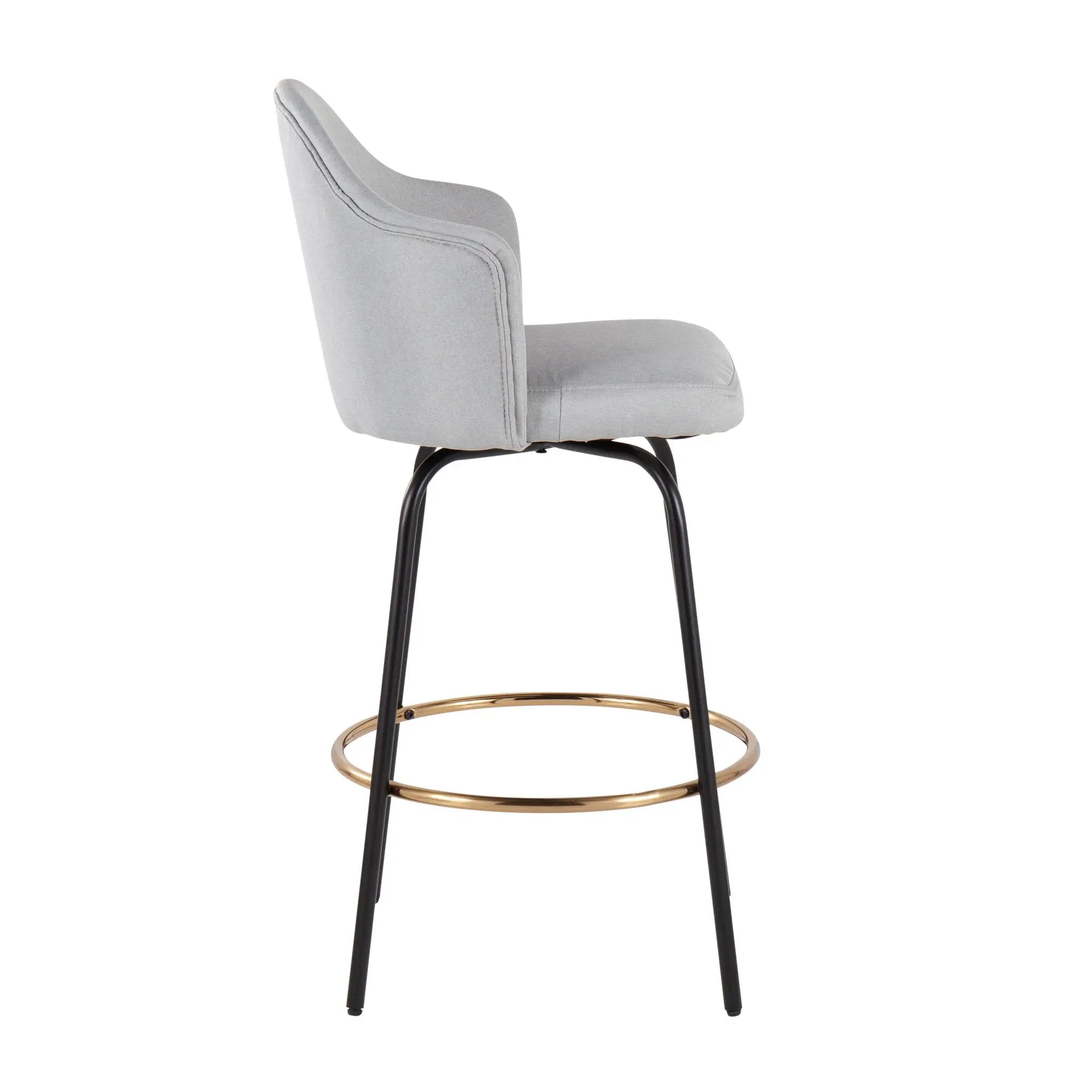 Ahoy - Contemporary Fixed Height Counter Stool Round Footrest (Set of 2) by HouseOfZazla