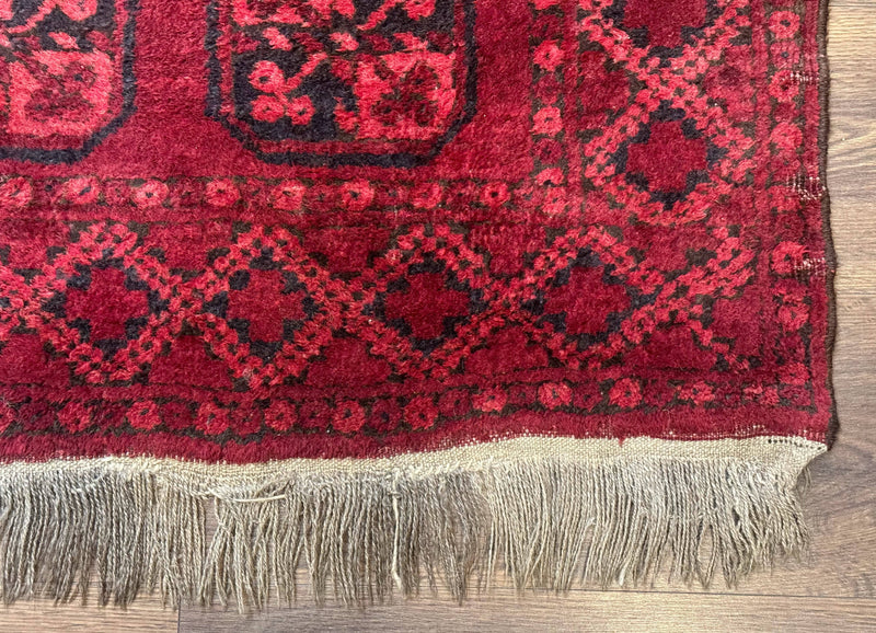 Afghan Turkoman Bokhara Bashir Rug 3x6, Red by Jewel Rugs