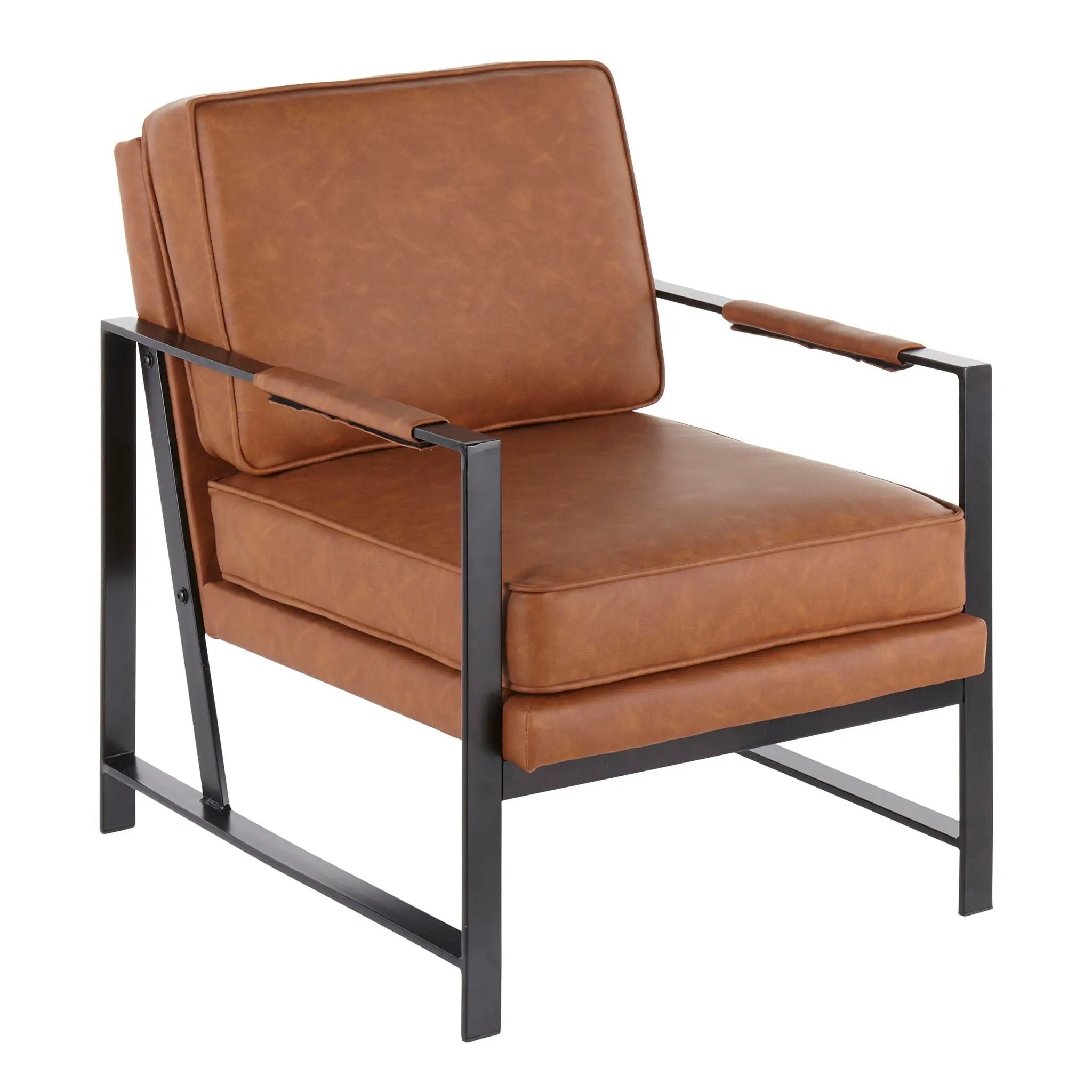 Franklin - Contemporary Arm Chair - Black / Camel by HouseOfZazla