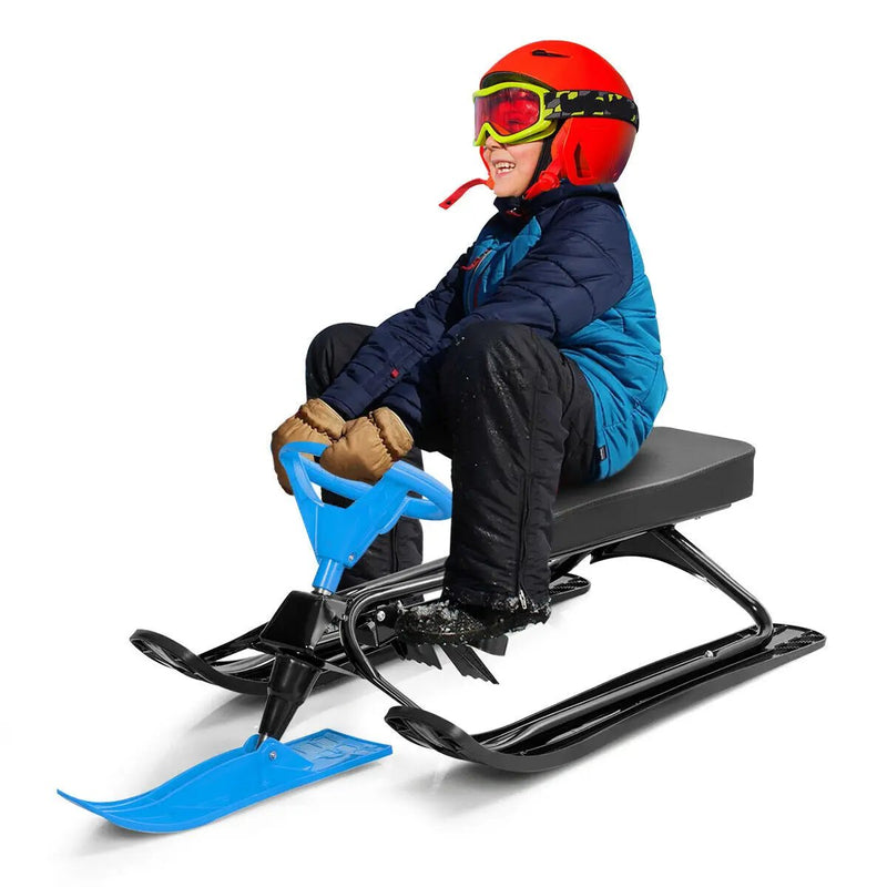 Kids Snow Sand Grass Sled w/ Steering Wheel and Brakes by DirectDeals