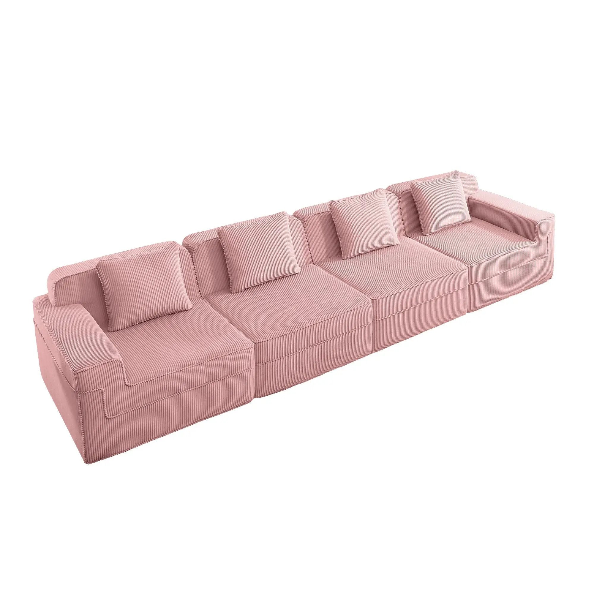 Modular 4 Seat Boneless Sofa, Cloud Sectional Couch by HouseOfZazla