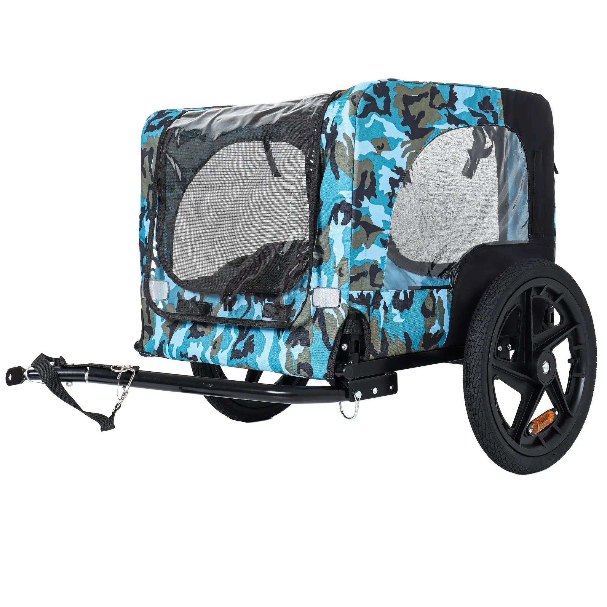 Outdoor Heavy Duty Collapsible Pet Bike Trailer with 16-Inch Wheels by HouseOfZazla