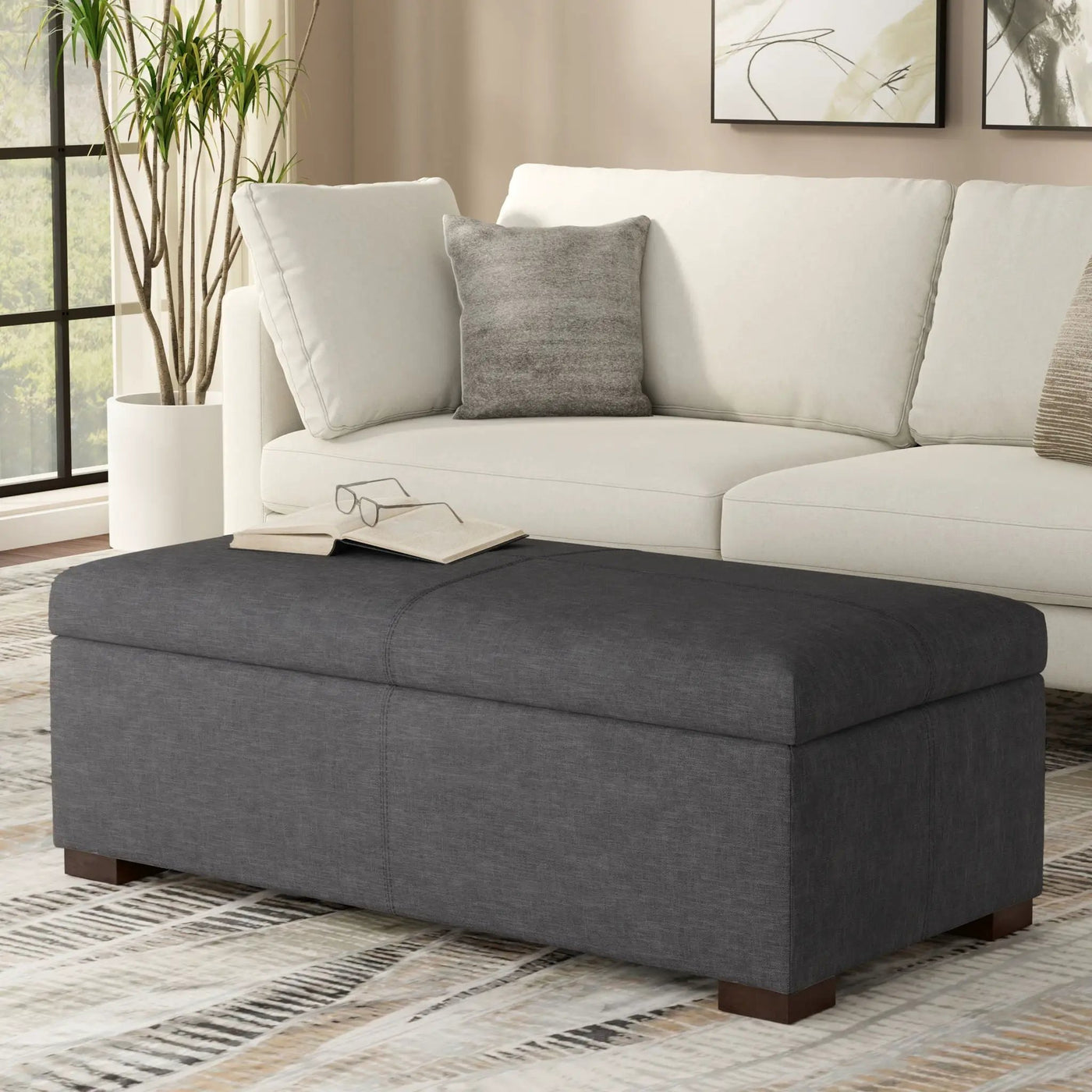 Gabbie - Coffee Table Upholstered Storage Ottoman by Unique Piece Furniture