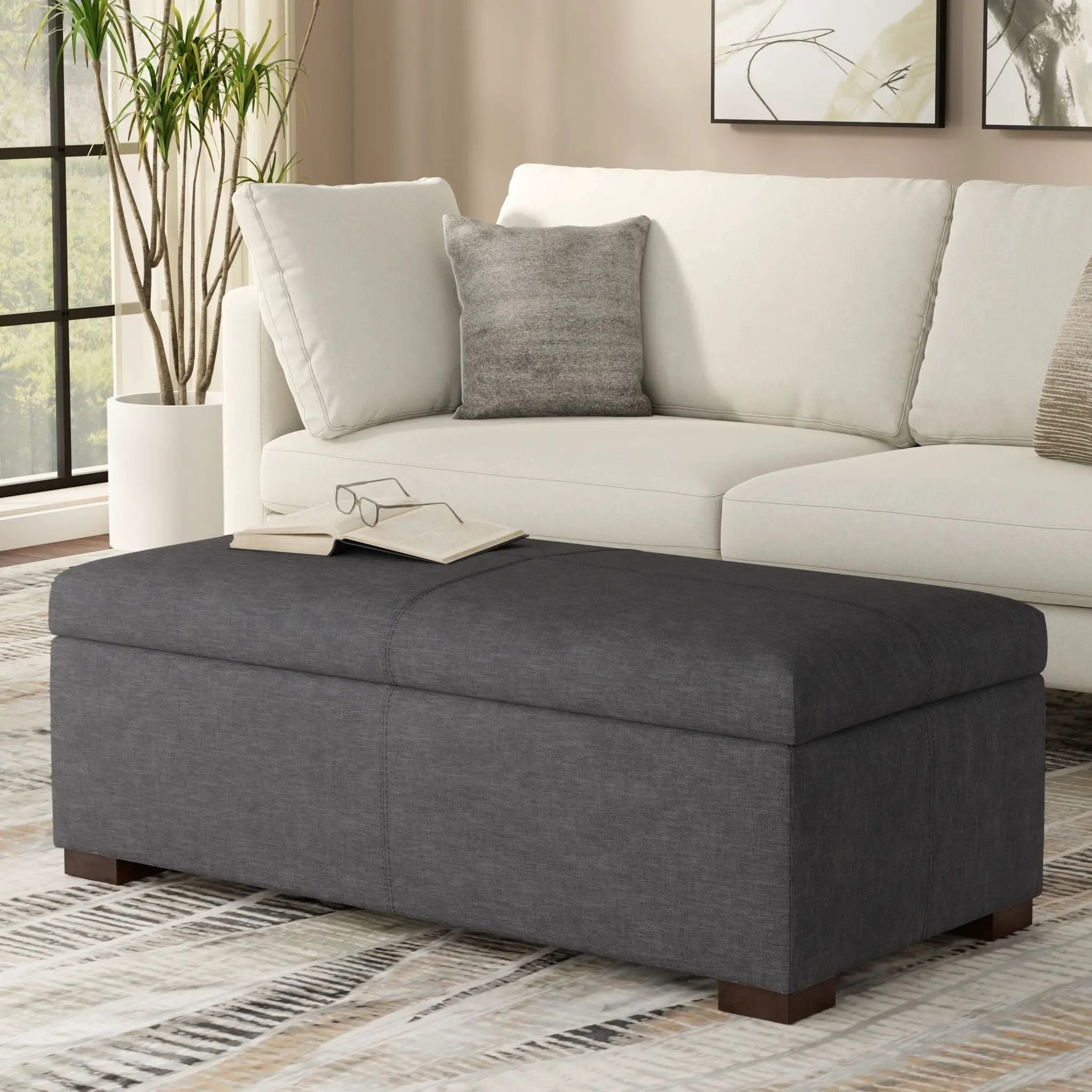 Gabbie - Coffee Table Upholstered Storage Ottoman by Unique Piece Furniture