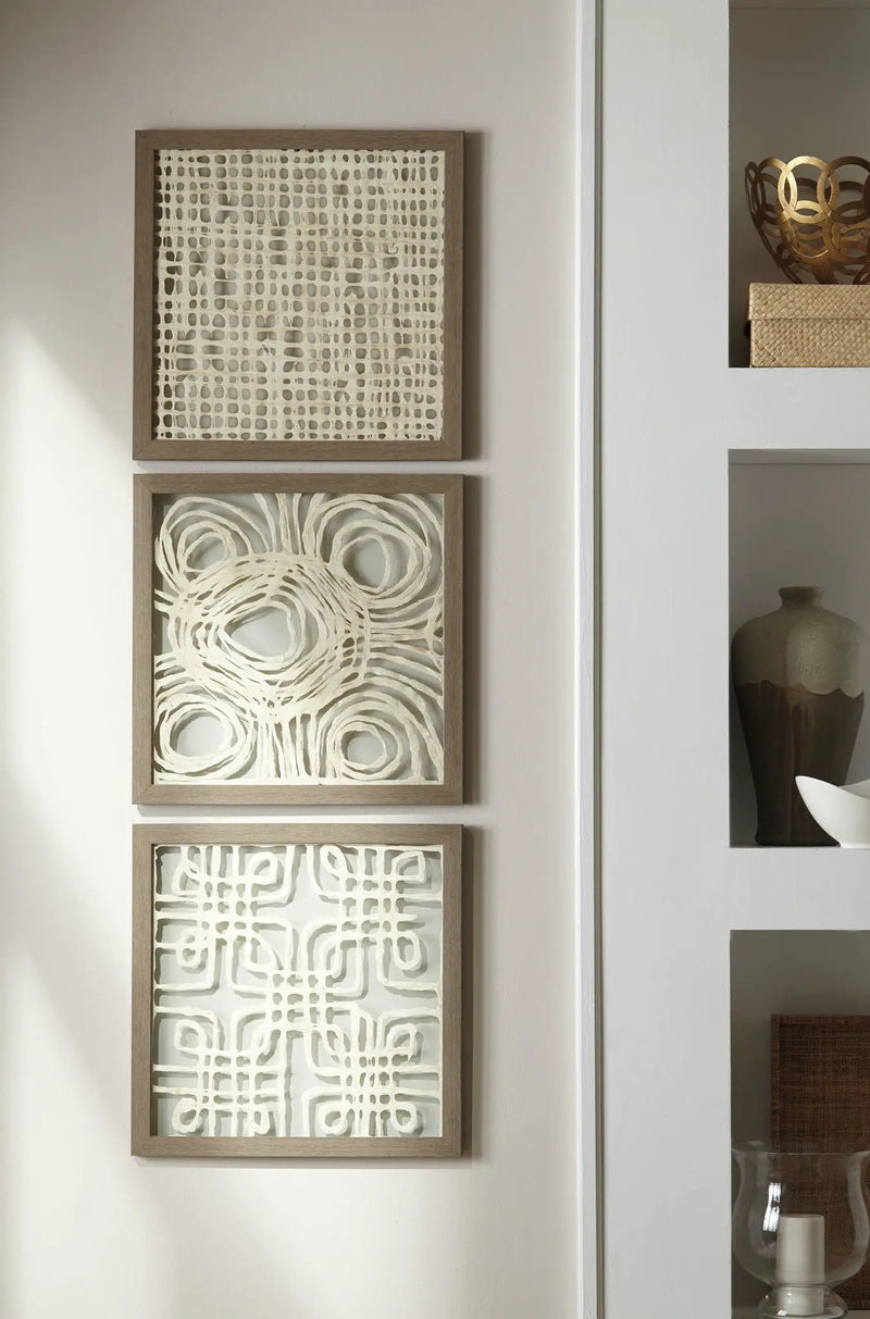 Odella - Wall Decor Set (Set of 3) - Cream / Taupe by Unique Piece Furniture