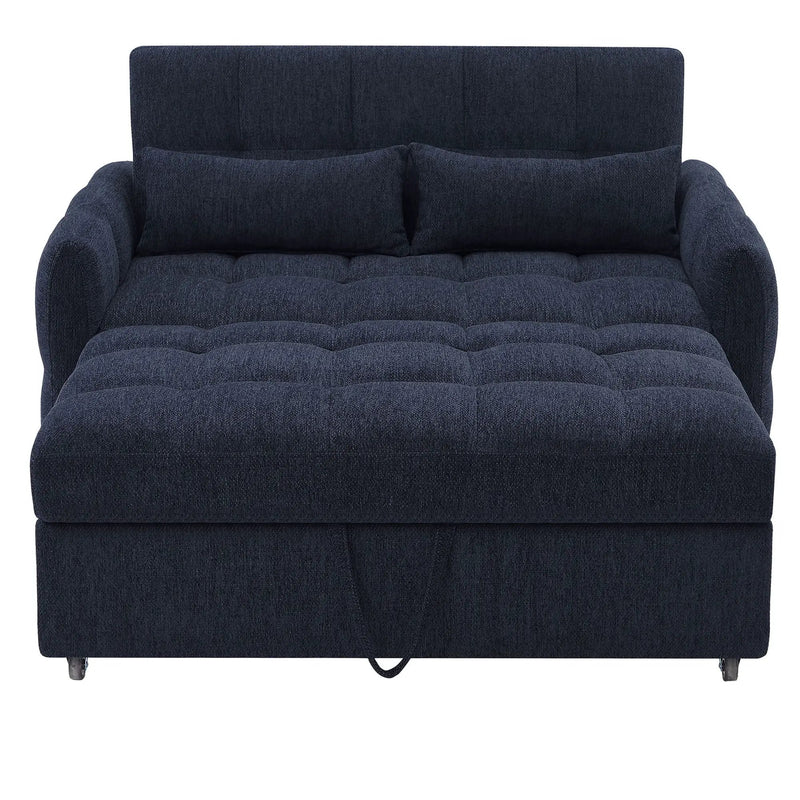 Loveseat Sofa Pull-Out Bed With Adjustable Backrest, 3 USB Ports And 2 Lumbar Pillows For Living Room by HouseOfZazla