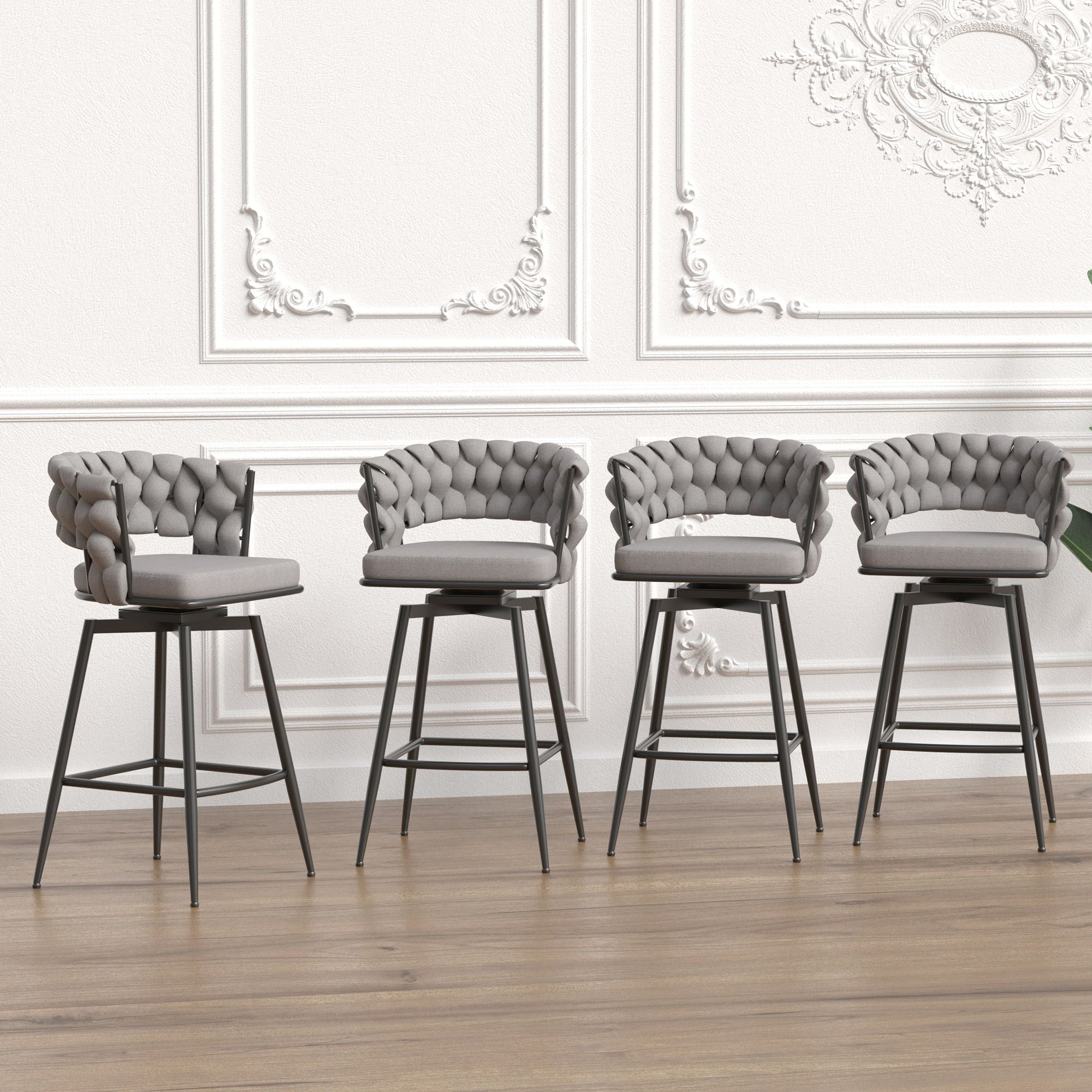 Bar Stool 360 Swivel With Back Footrest by HouseOfZazla