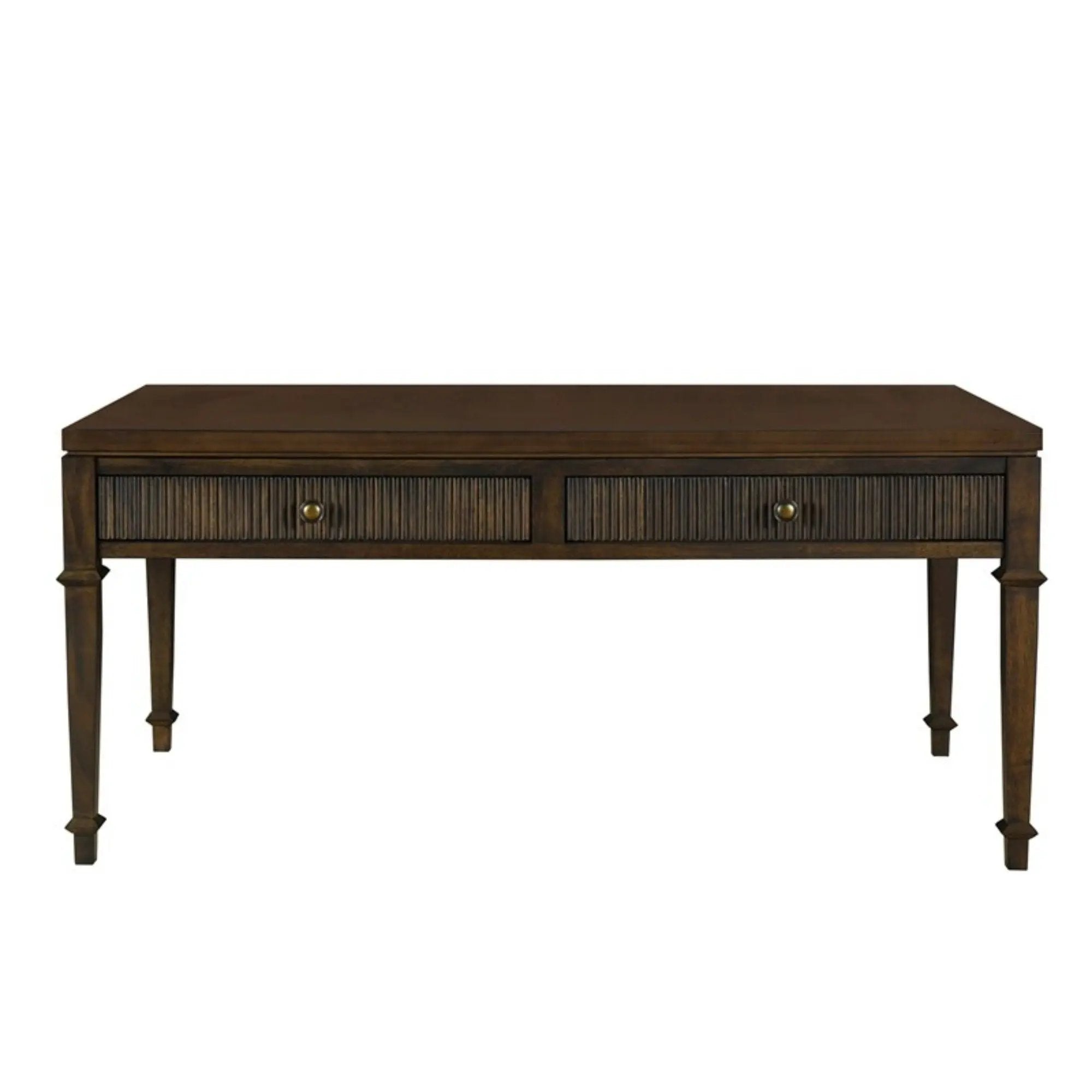 Fluted 2 Drawer Coffee Table - Brown by HouseOfZazla