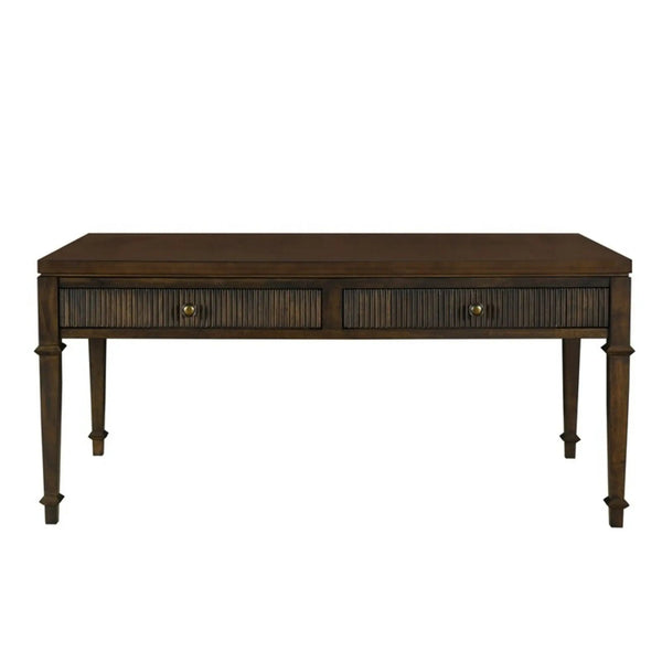 Fluted 2 Drawer Coffee Table - Brown