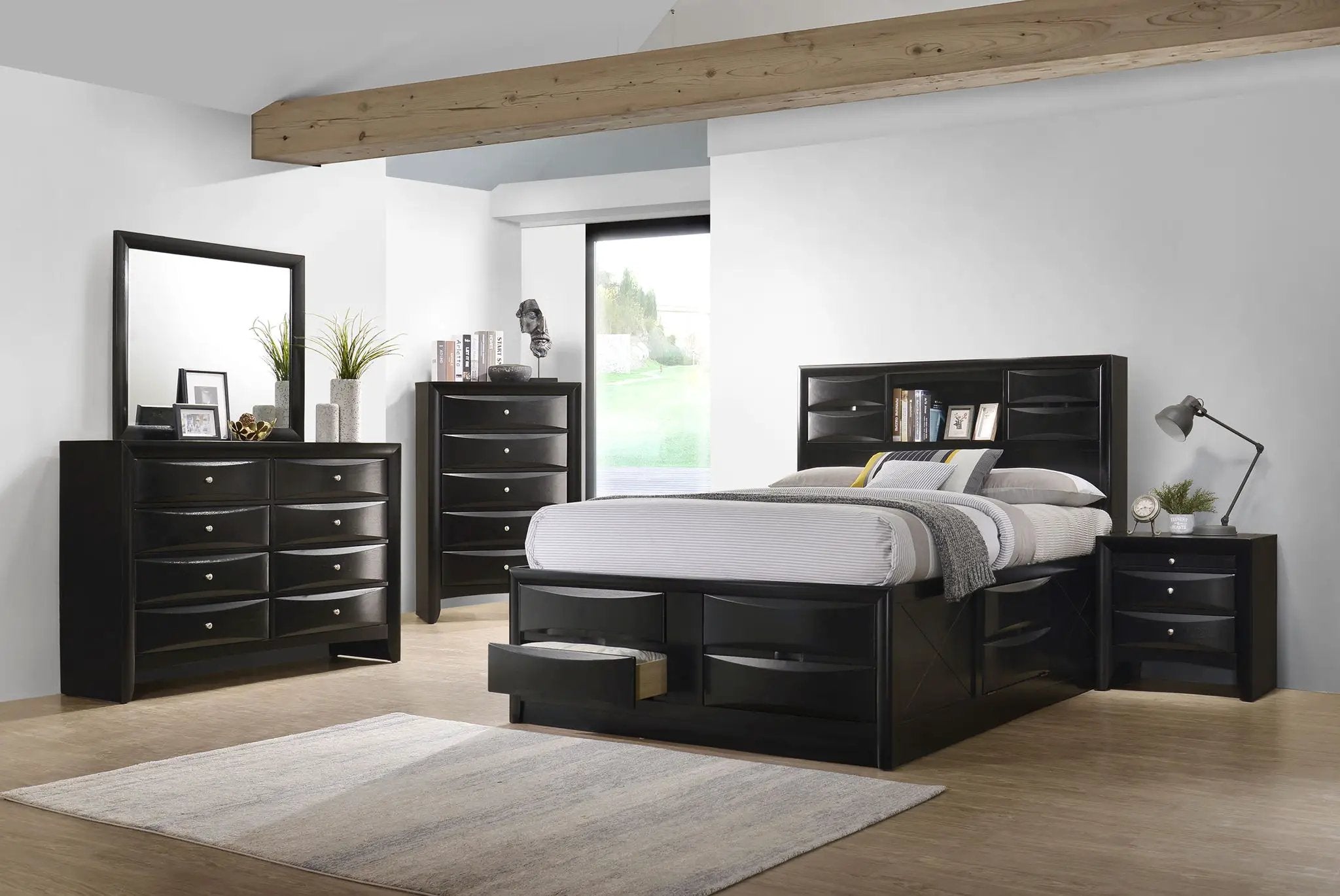 Briana 5-piece Queen Bedroom Set Black by Unique Piece Furniture