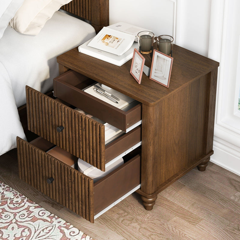 3 Piece Bedroom Set With Bed And 2 Nightstands by HouseOfZazla