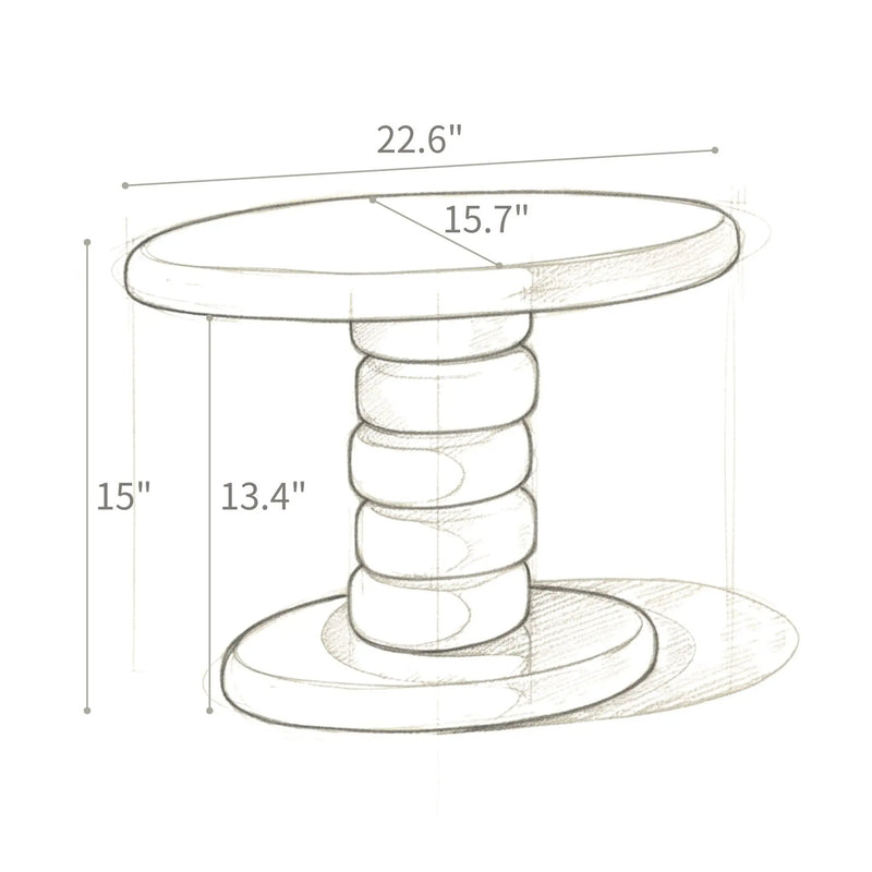 Stacked Cobblestone End Table