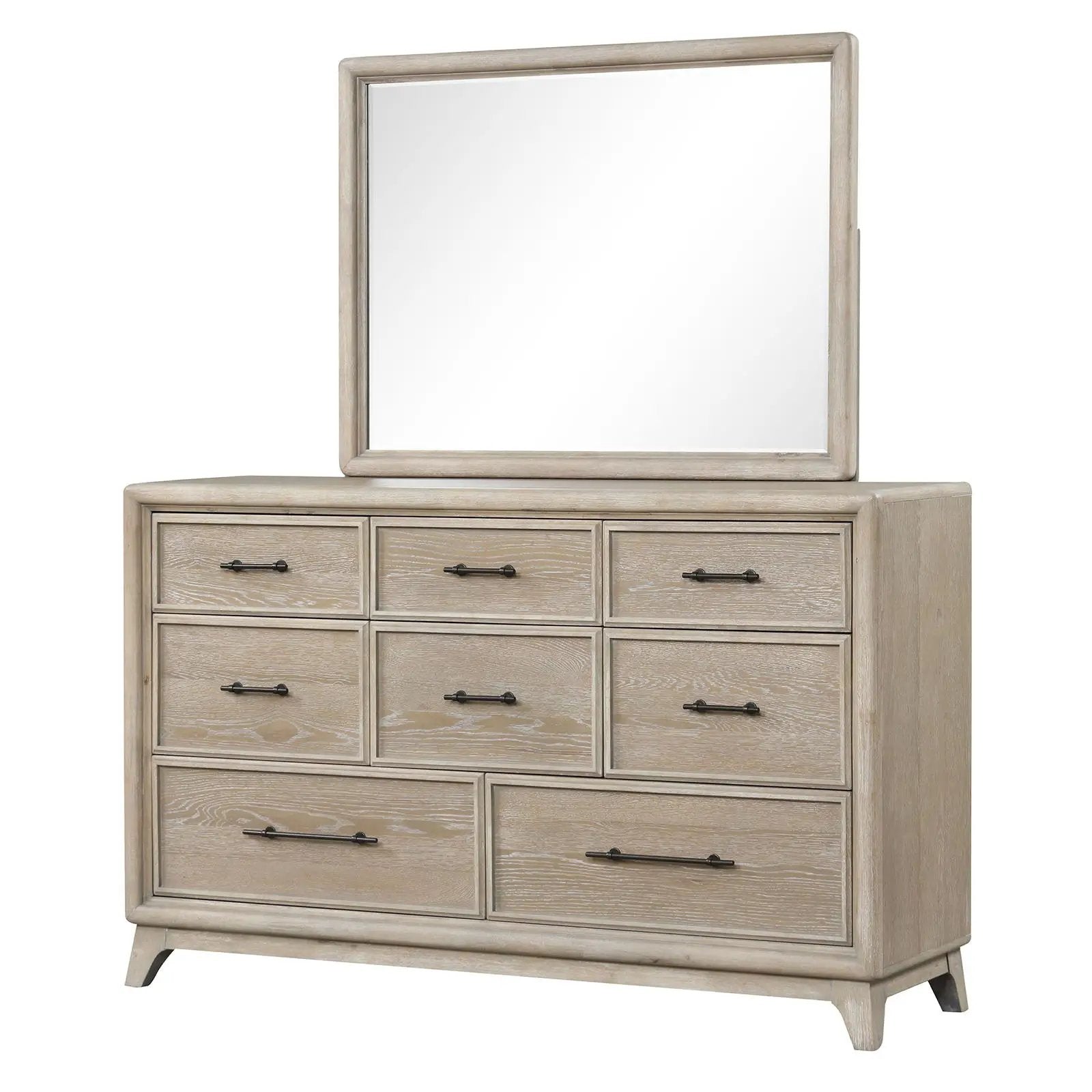 8 Drawers 1 Piece Dresser, Ample Storage Bedroom - Oak by Unique Piece Furniture