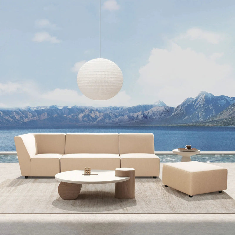 Cleo - Modular Upholstered Deep Seating Patio Corner Chair Axroma Olefin by HouseOfZazla
