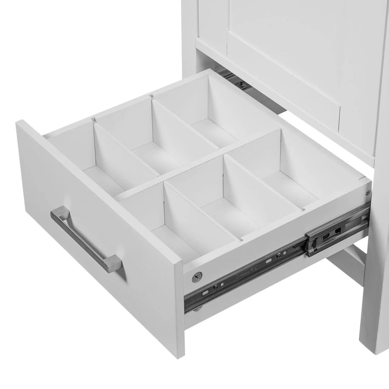 Bathroom Vanity With Ceramic Sink, Soft Close Drawers, Door Organizer, Divider Drawer, Adjustable Foot Pads by HouseOfZazla