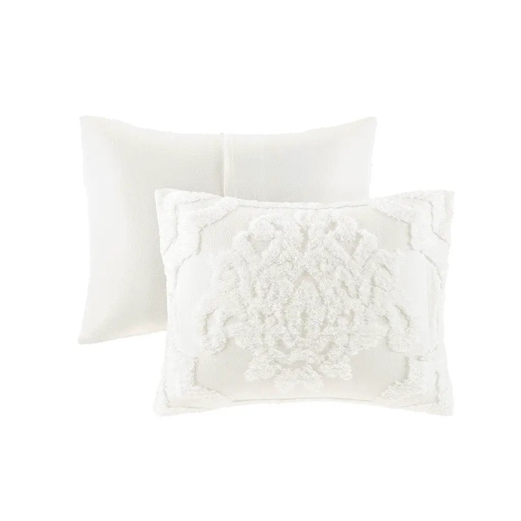 King/Cal King 3 Piece Tufted Cotton Chenille Damask Duvet Cover Set by HouseOfZazla