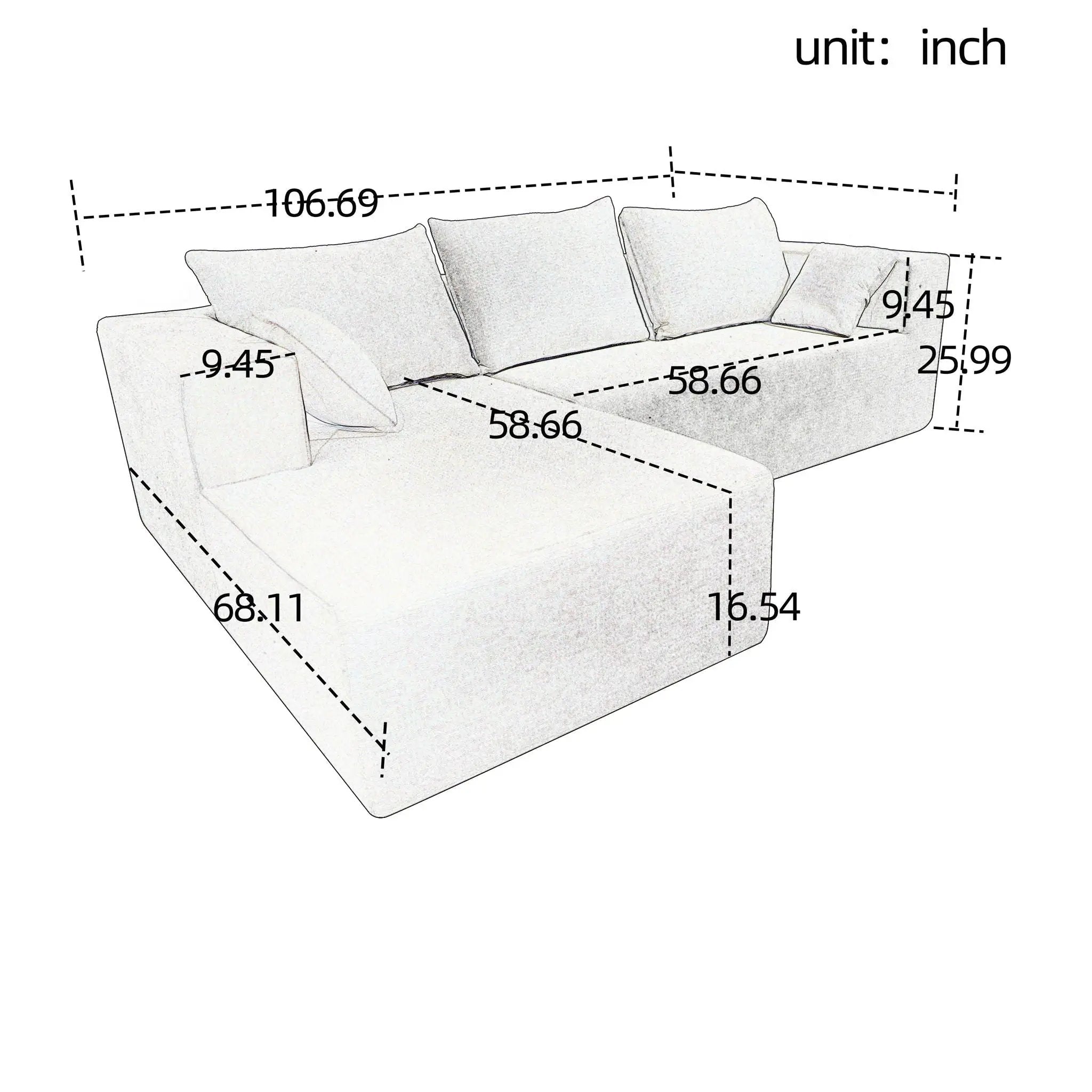 Modular Corner Sofa With Soft Fabric by HouseOfZazla