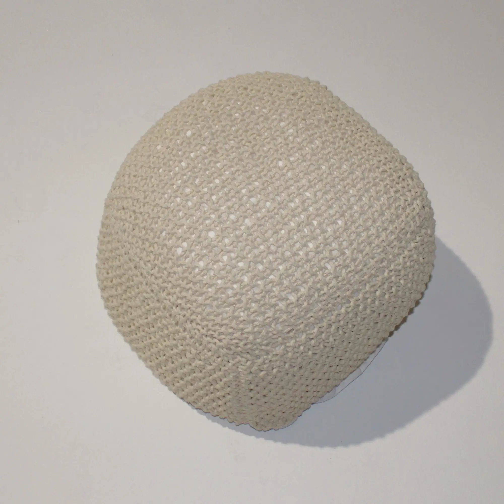 Semi Rounded Pouf, Cable Knitted, Perfect Seating by Unique Piece Furniture