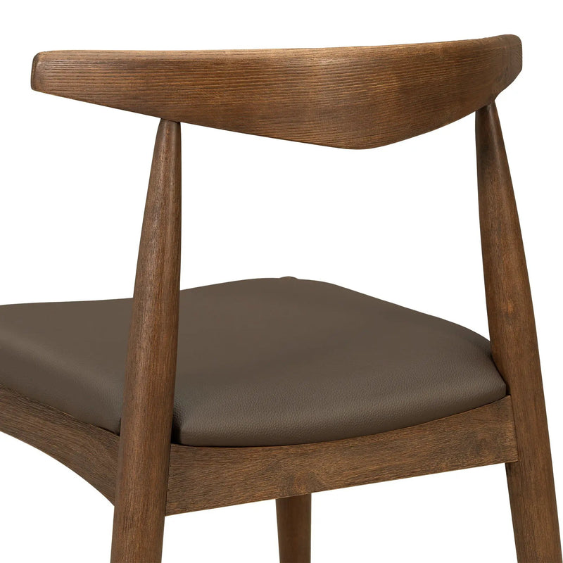 5 Piece Dining Set With 1 Table And 4 Upholstered Chairs - Brown / Walnut by HouseOfZazla