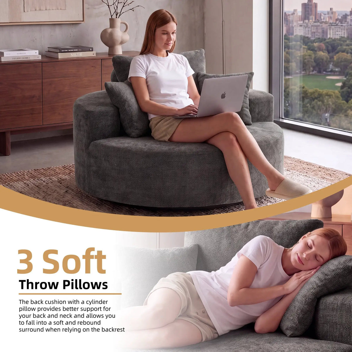 55-Inch Extra-Large Cloud-Shaped Sofa Chair by HouseOfZazla