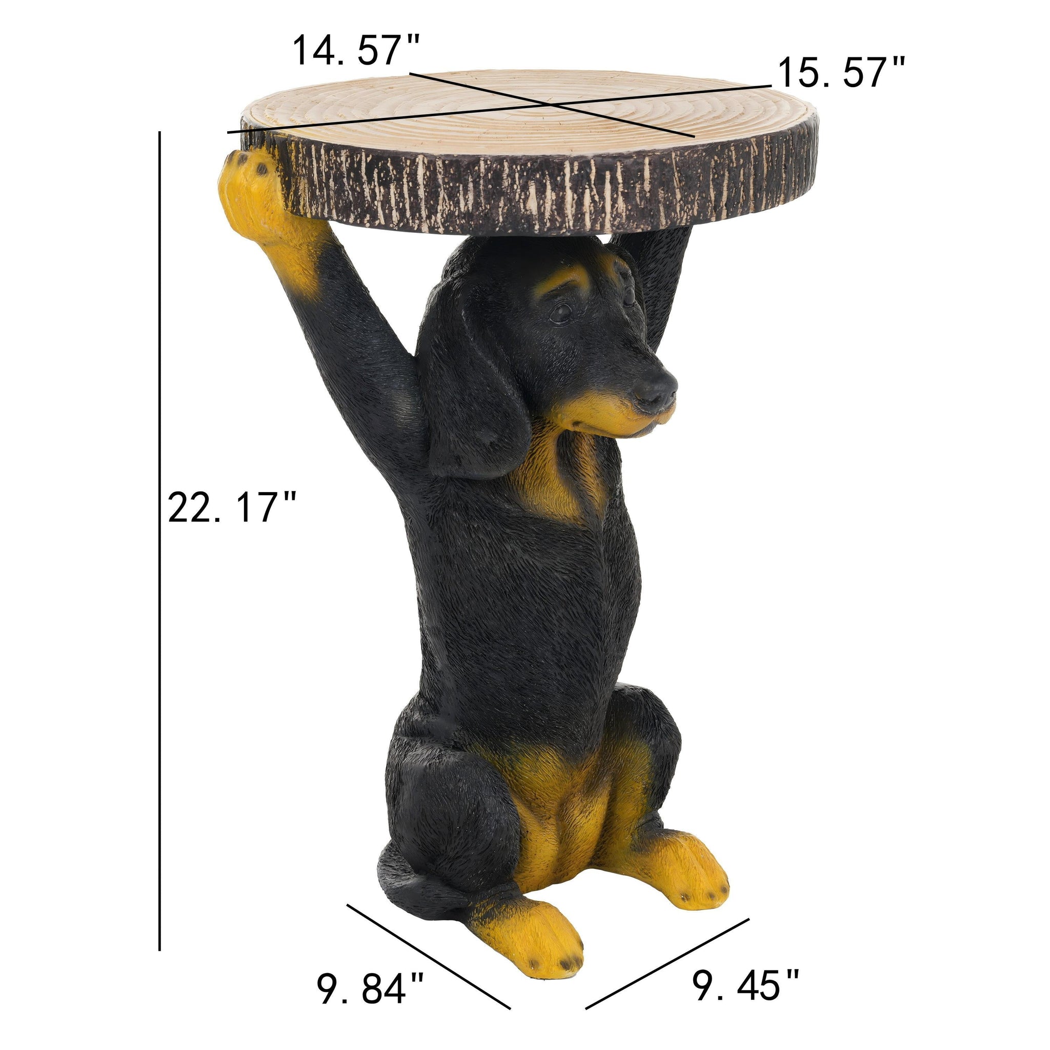 22.17'H Black Dog Side Table Pedestal End Table Stool by HouseOfZazla
