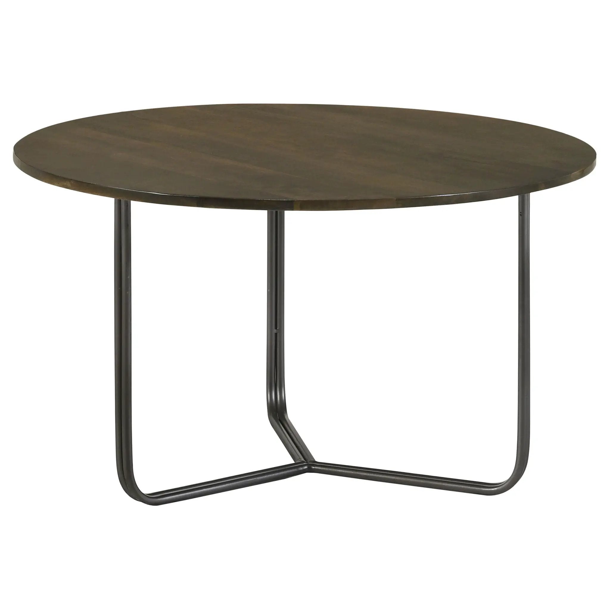 Yaritza Round Mango Wood Coffee Table Natural and Gunmetal by Unique Piece Furniture