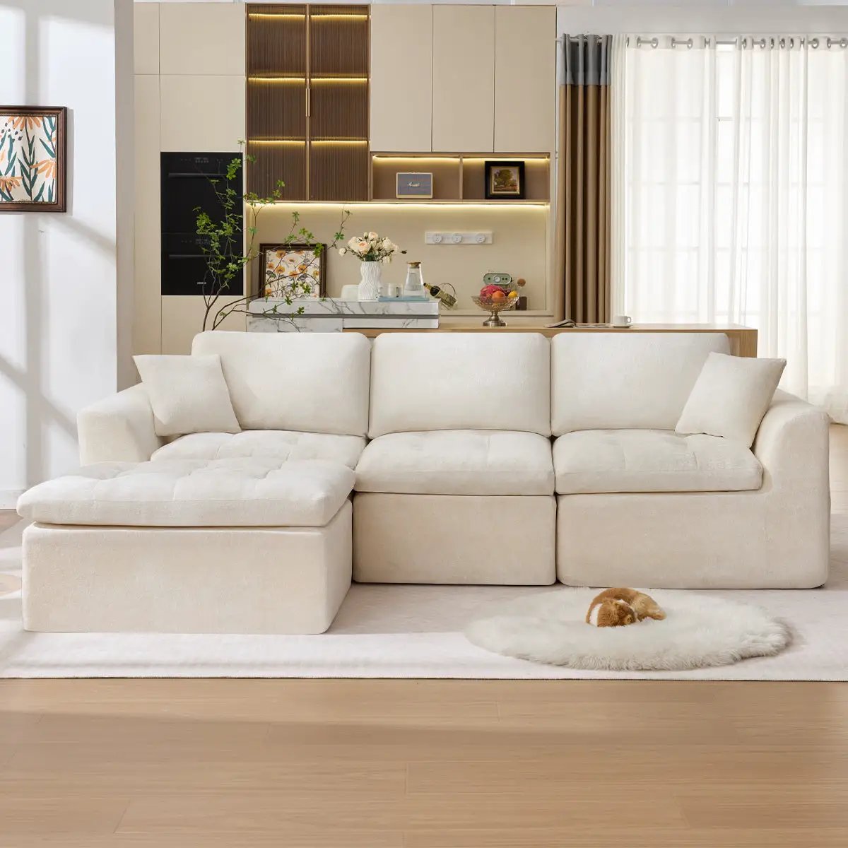 110'' Cloud Sectional Couch for Living Room by HouseOfZazla