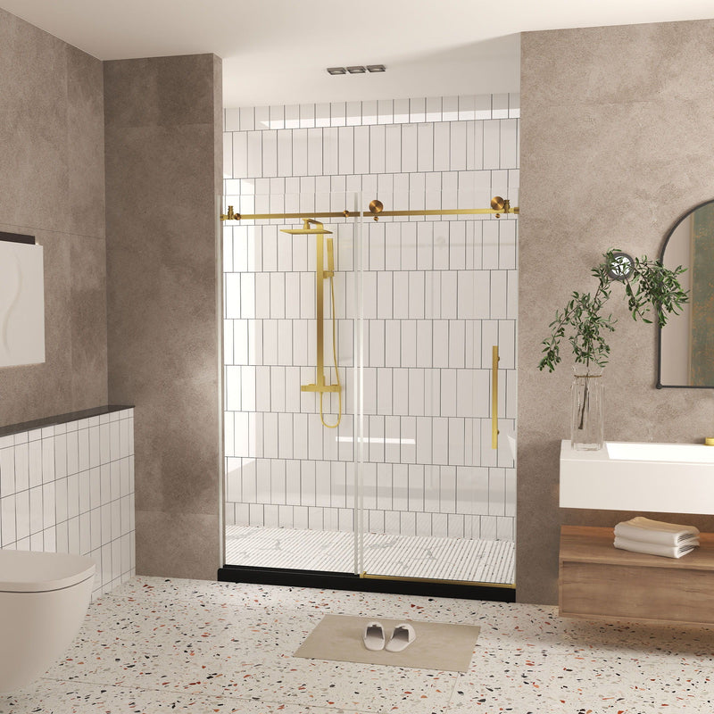 Frameless Shower Door, Smooth Sliding Tracks by HouseOfZazla