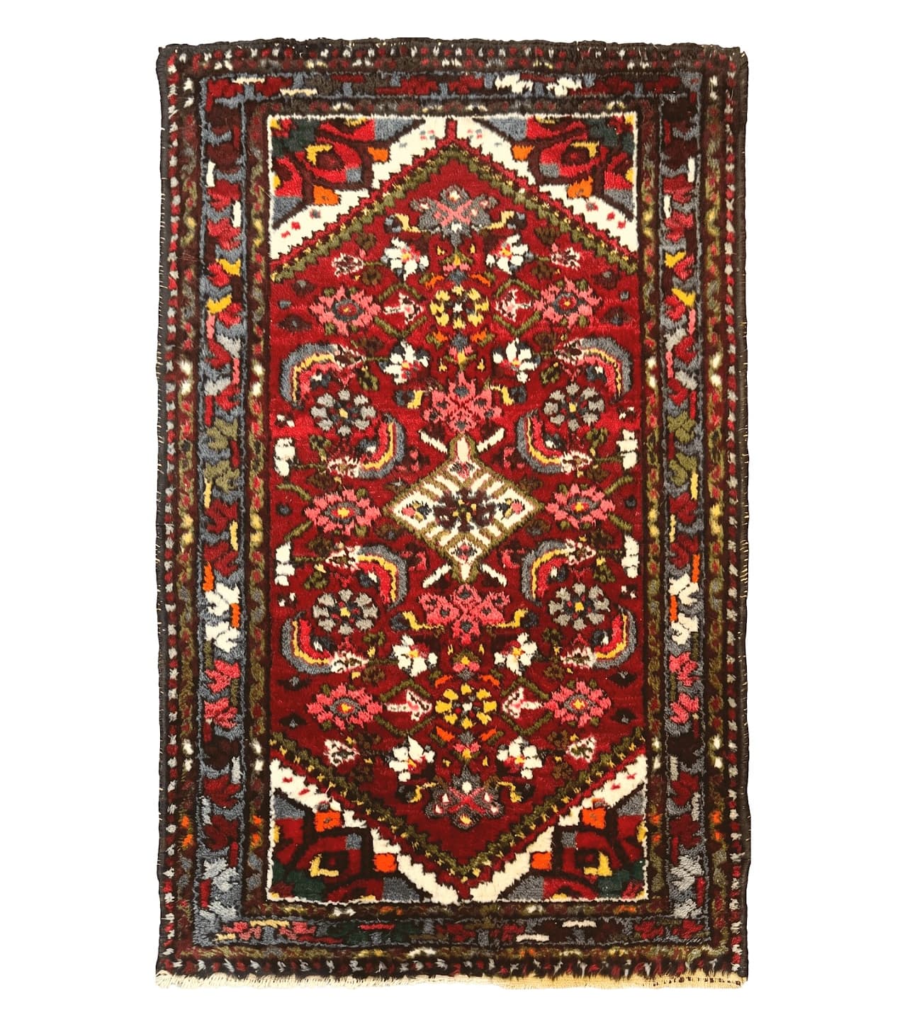 Small Red Persian Tribal Rug 2.6 x 4, Wool Rug, Persian Hamadan Rug by Jewel Rugs