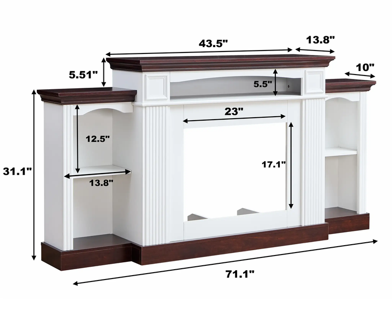 Farmhouse Style Fireplace TV Stand for 70-inch TV by BLAKHOM