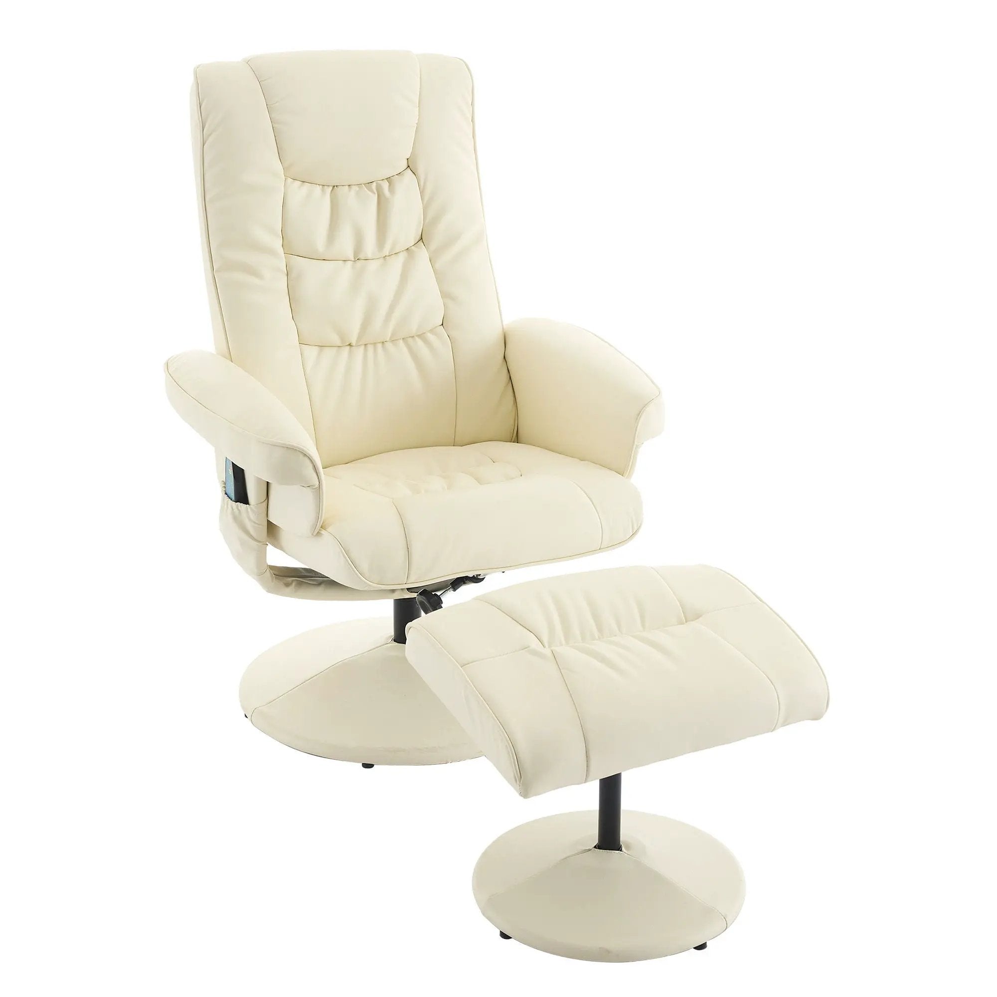 Recliner Chair With Ottoman, 360° Swivel Massage Lounge Chair With 5-Point Vibration & Heated Seat by Unique Piece Furniture