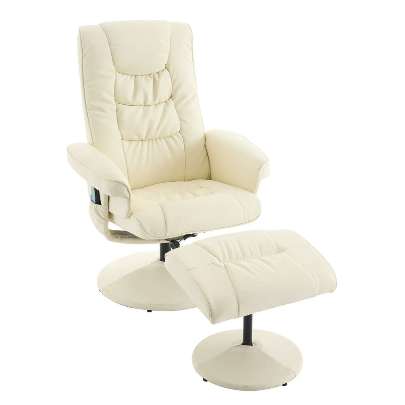 Recliner Chair With Ottoman, 360° Swivel Massage Lounge Chair With 5-Point Vibration & Heated Seat by HouseOfZazla