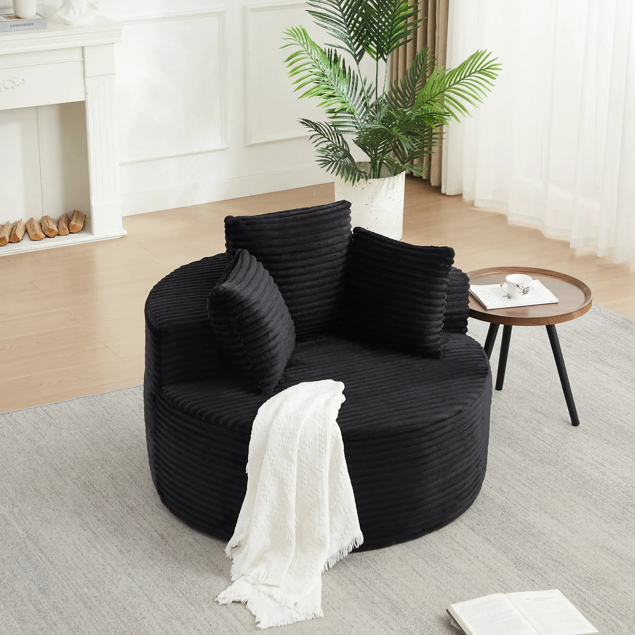 43-Inch Round Corduroy Single Sofa by HouseOfZazla