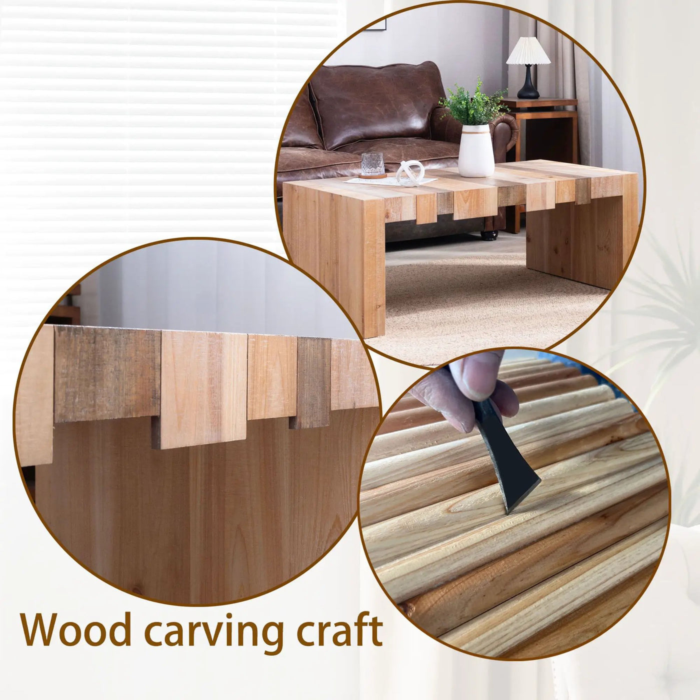 Modern Rustic Table With Sculpted Block Design by HouseOfZazla